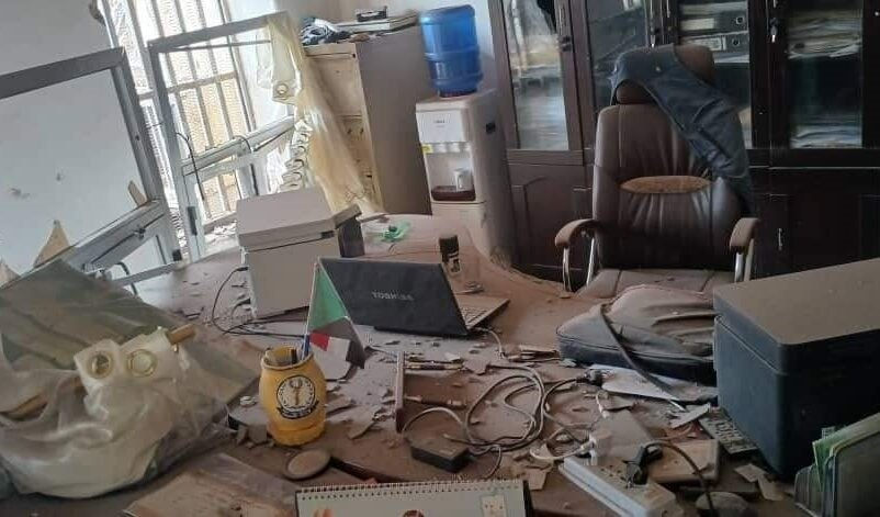 Saudi Hospital damaged following shelling between the SAF and the RSF in El Fasher