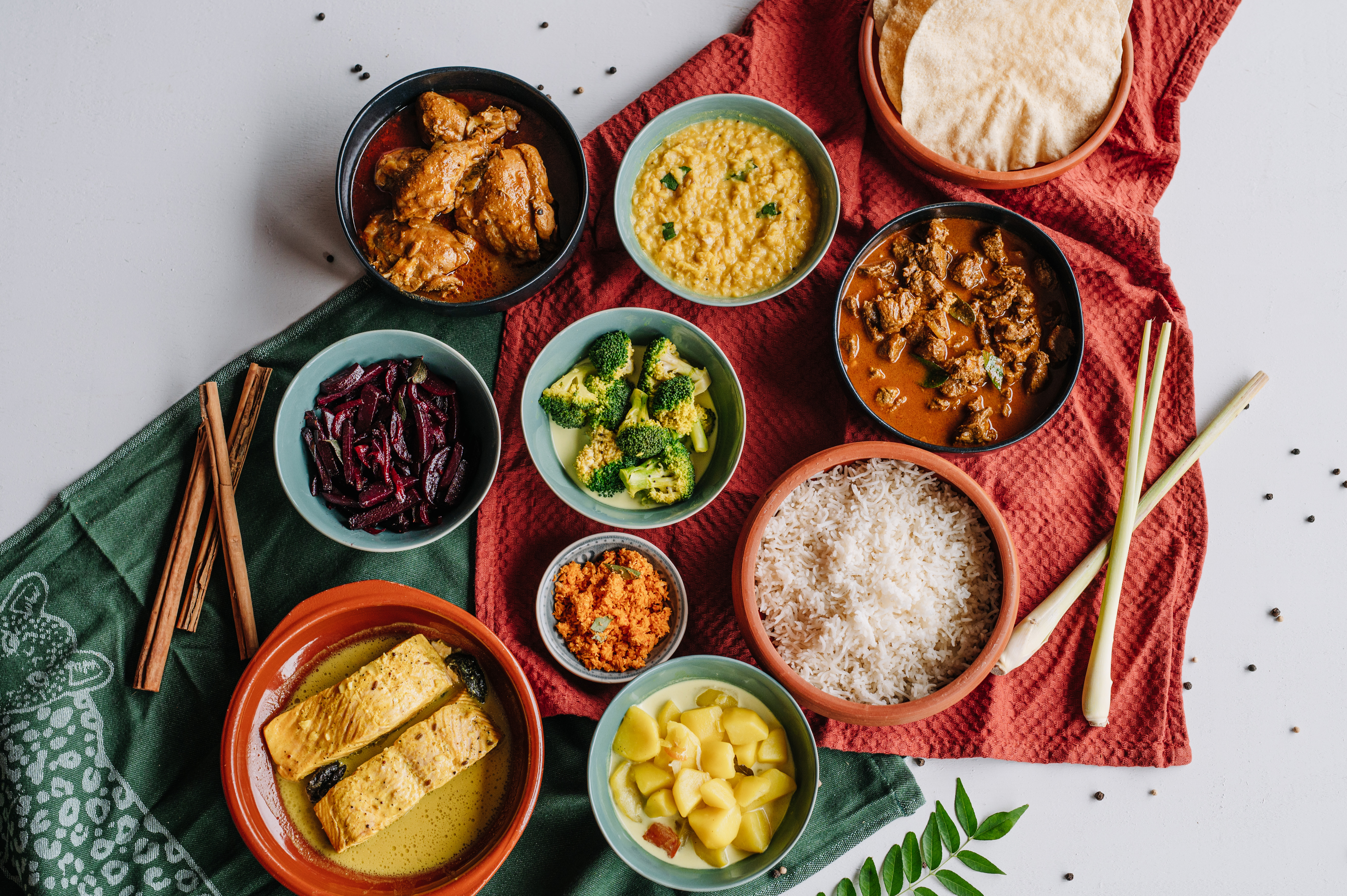 Arranged Food and Objects