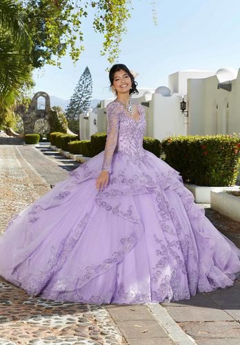 Melody on a Metallic Lace - MoriLee #89290