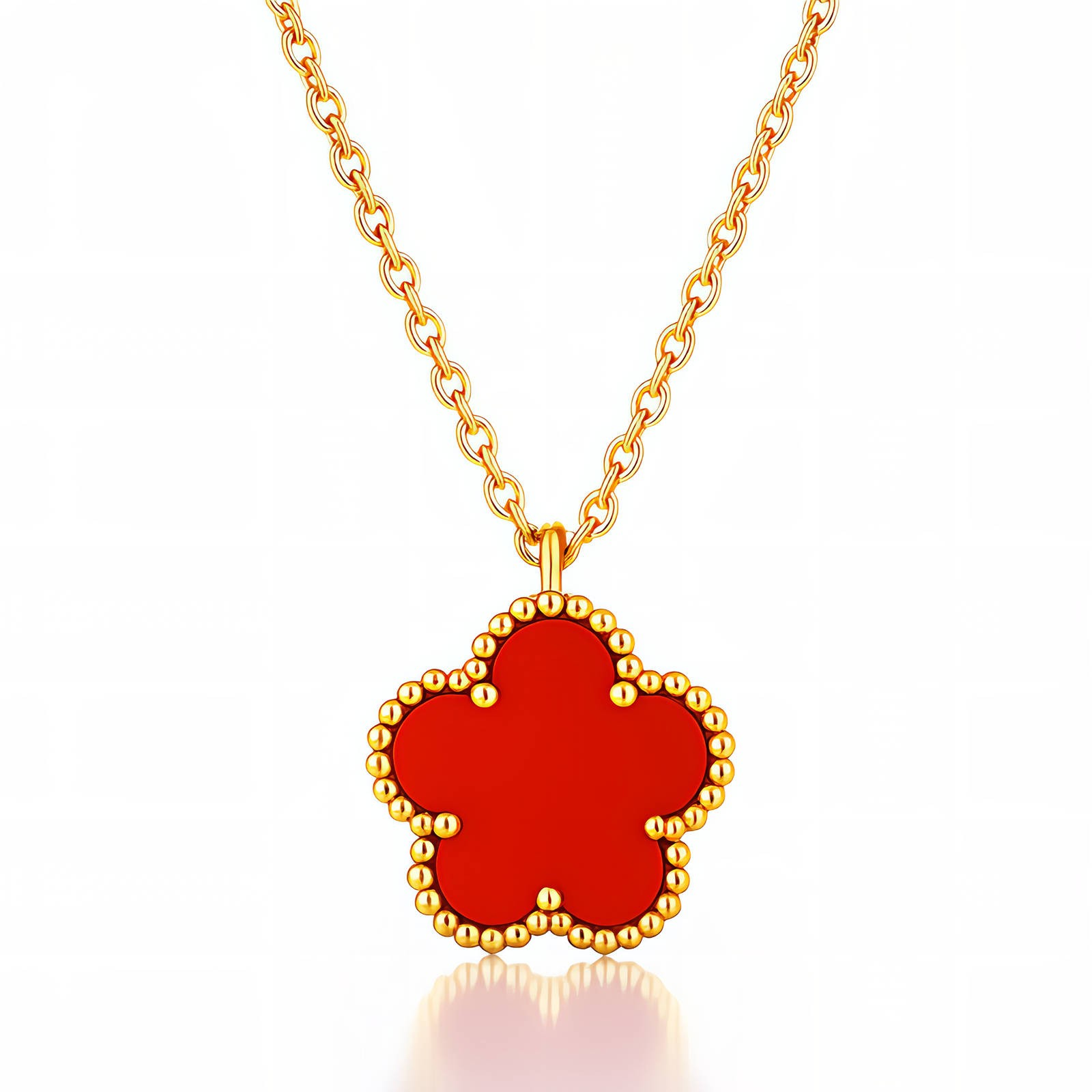 "Flower" Necklace, 18K Gold Plated