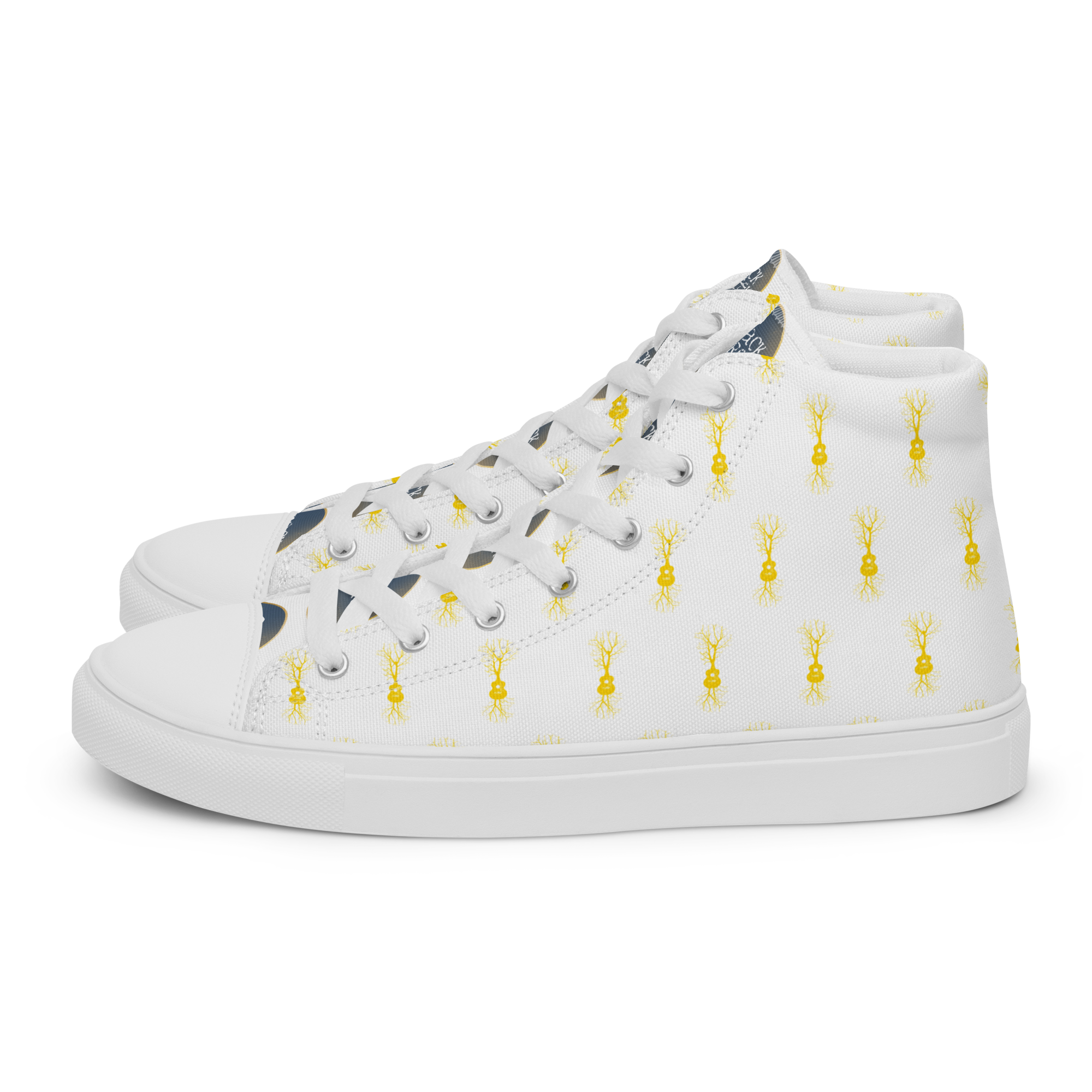 Men’s High Top Canvas Shoes-Guitar Logo