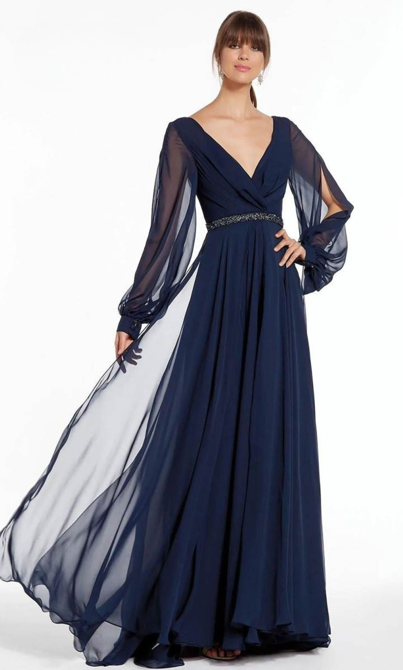 Azelia Long Illusion Sleeve Dress