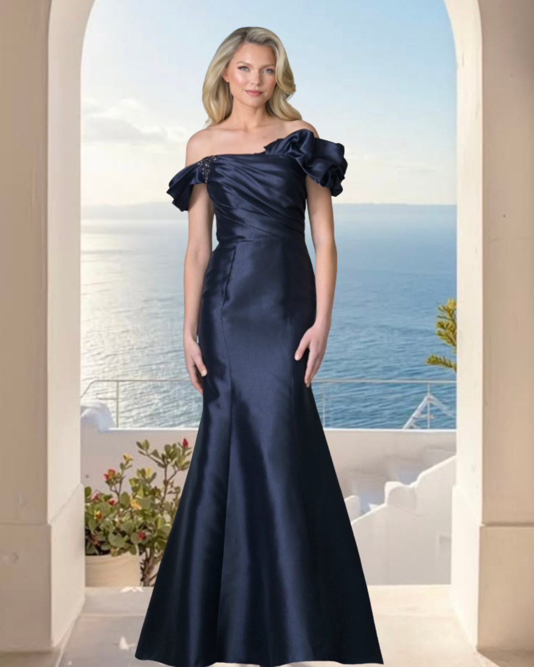 Amber Off-the-Shoulder Trumpet Gown
