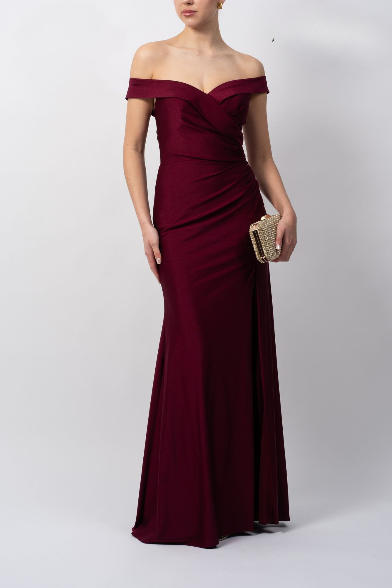 Ella Off-The-Shoulder Satin Dress
