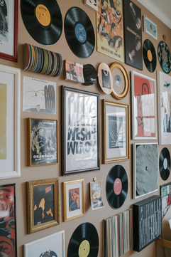 music vinyl record wall