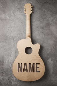 Guitar Player Gift - Personalized Wooden Night Light Guitar with Name