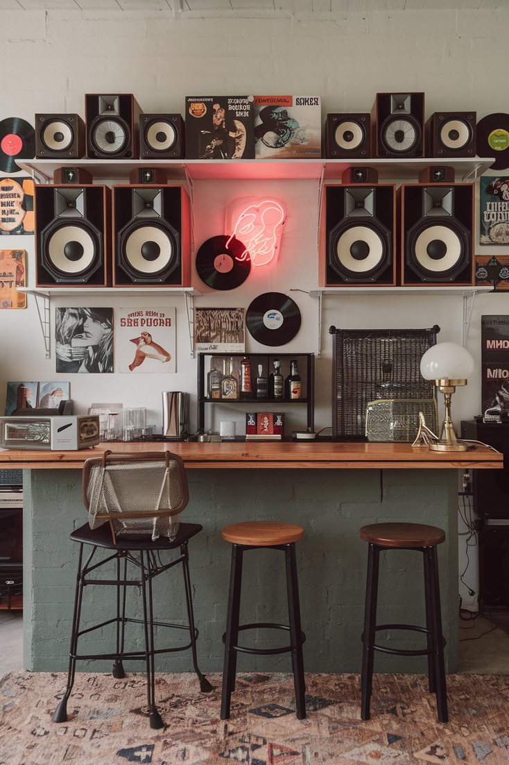 Music-Themed Home Bar Decor Essentials