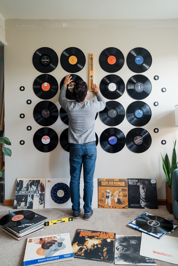 music vinyl record wall