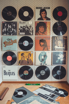 music vinyl record wall