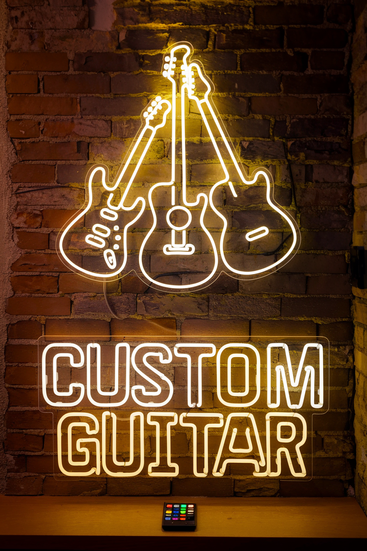 Custom Guitar Metal Wall Art LED Light