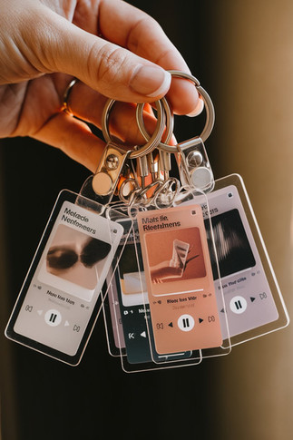 custom song keychain featuring a memorable lyric