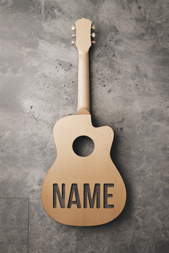 Guitar Player Gift - Personalized Wooden Night Light Guitar with Name