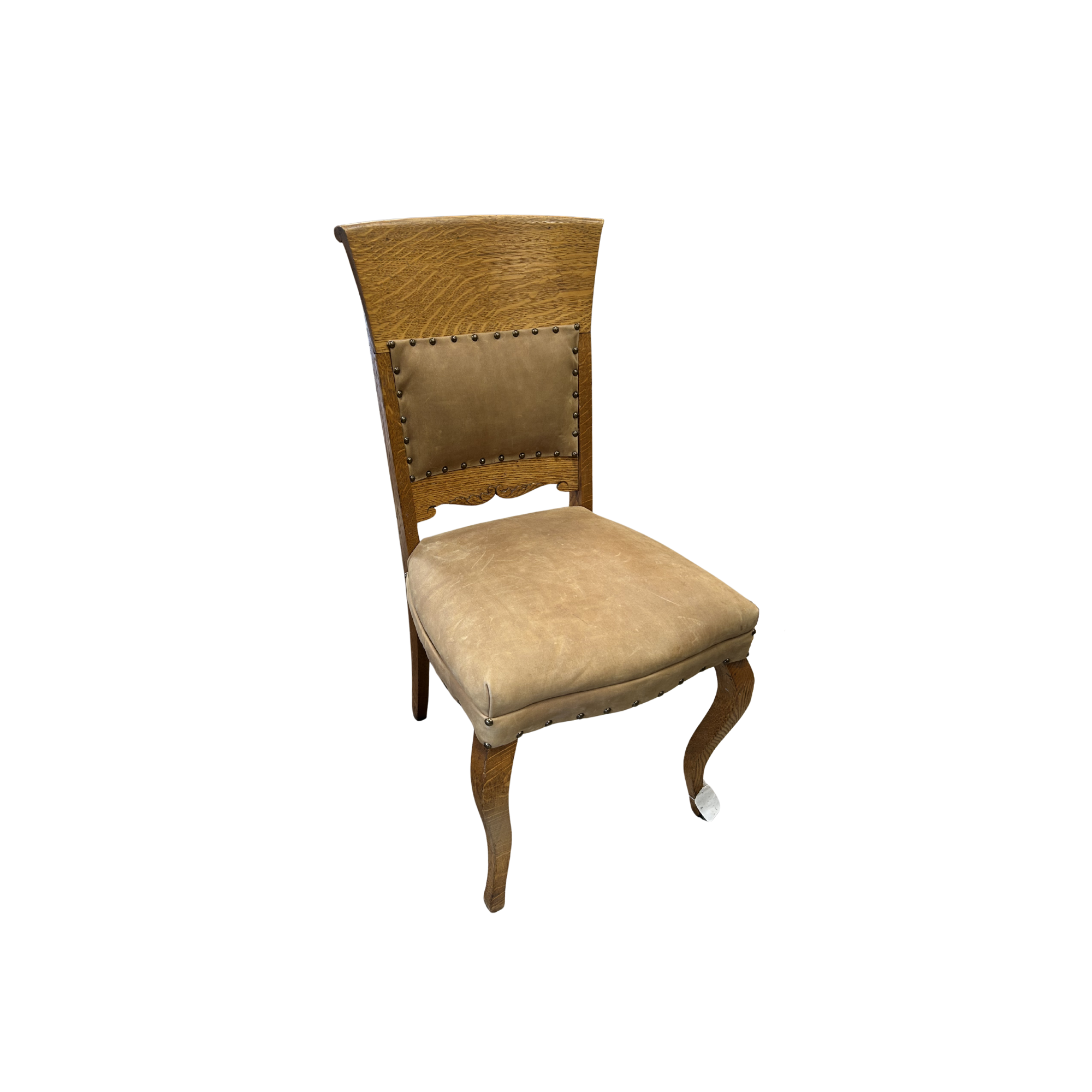 Leather Upholstered Dining Chair with Nailhead Trim