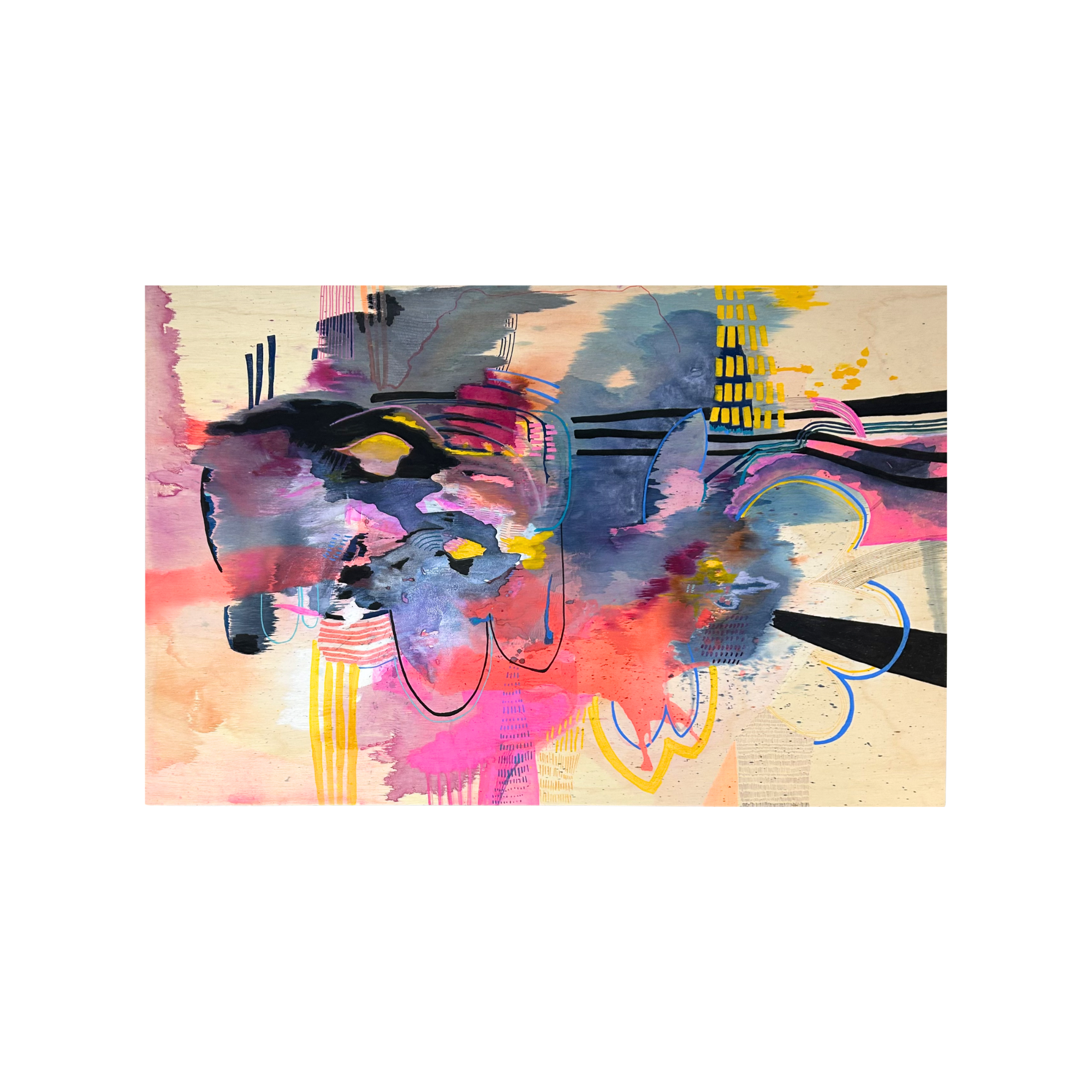 Contemporary Abstract Mixed Media on Wood by Jess Hope Curran