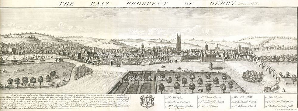 Figure 11 East prospect of Derby, 1728. Copyright - picturethepast.org.uk