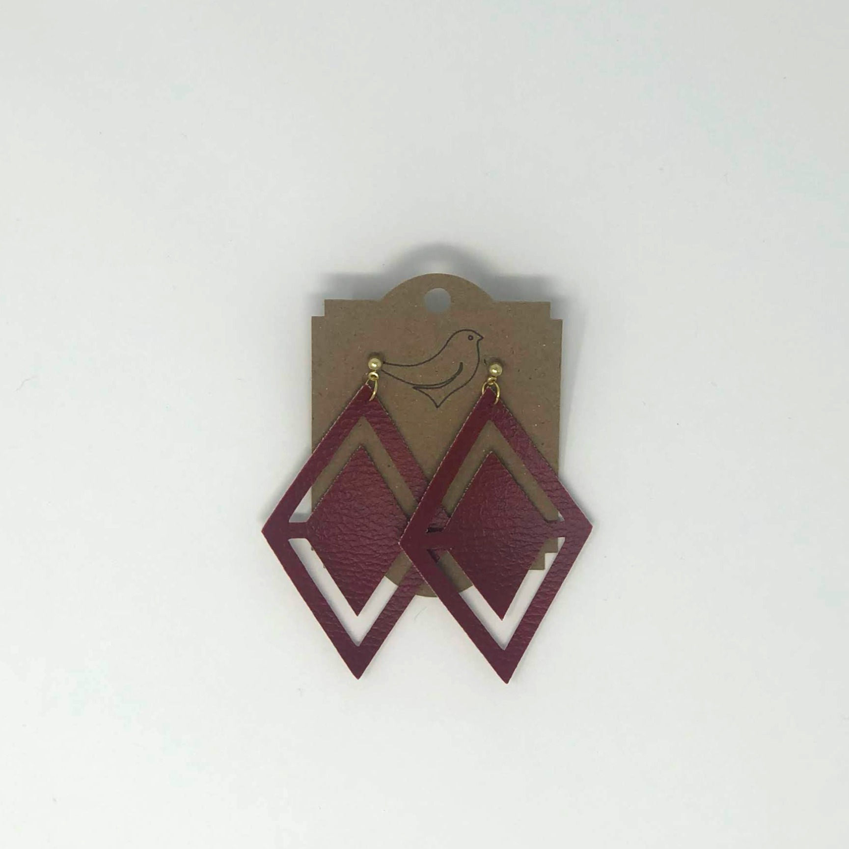 Floating Diamond XLarge - Scrap Vinyl Earrings