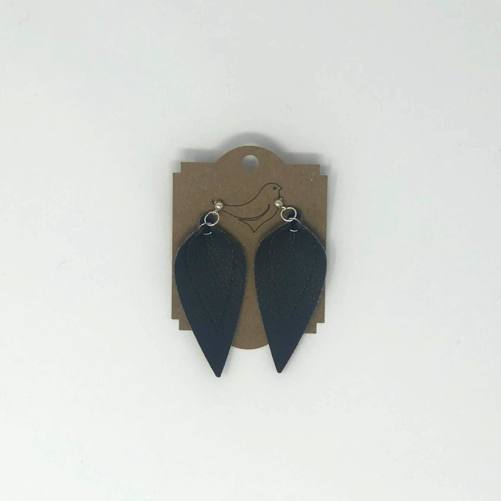 Folded Drop Two Layer - Scrap Vinyl Earrings