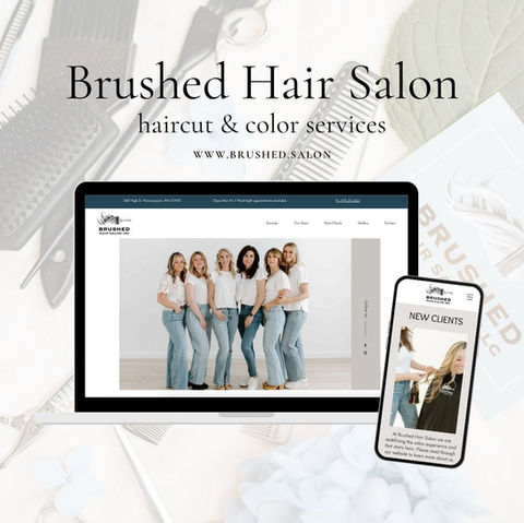 Brushed Hair Salon website mockup