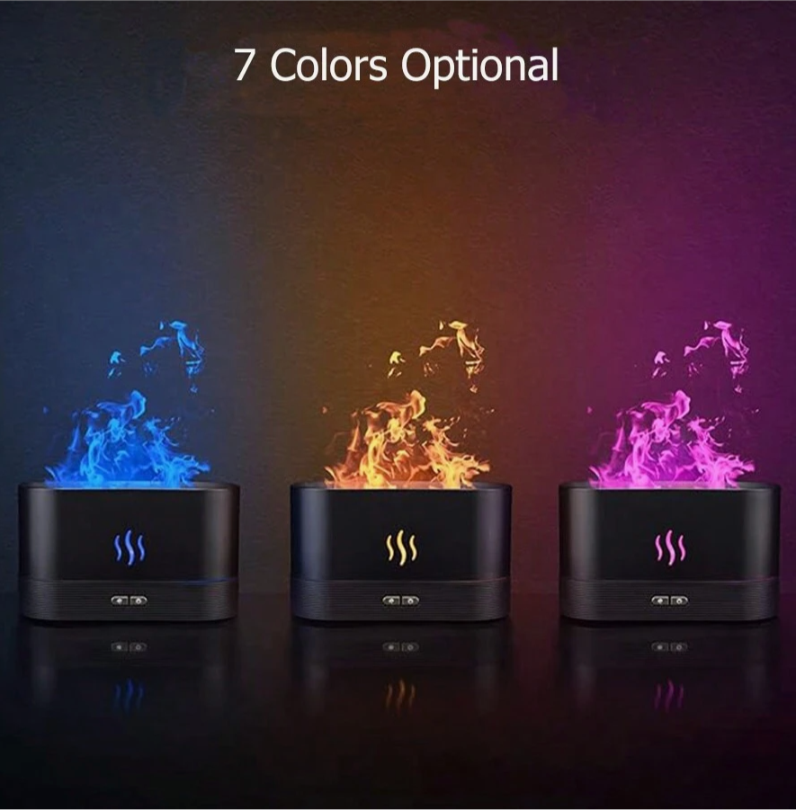 Thumbnail: 7-Color Flame Air Aroma Diffuser & Humidifier – USB-Powered Decorative Fire Mist