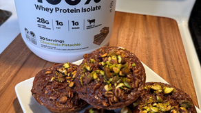 Chocolate Pistachio Protein Muffins