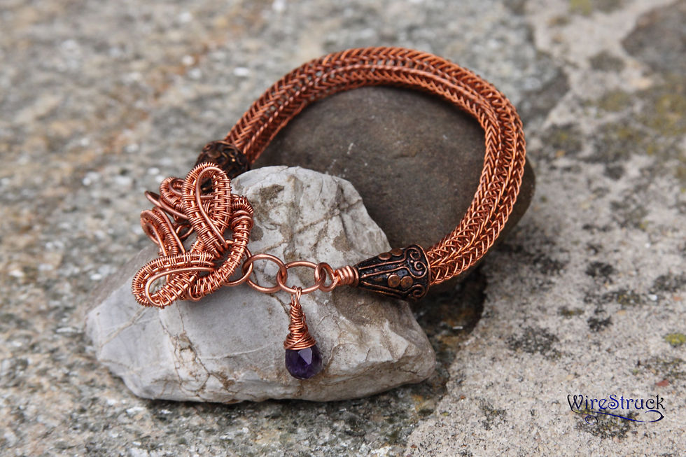 Copper Viking Knit Bracelet w/ Clasp