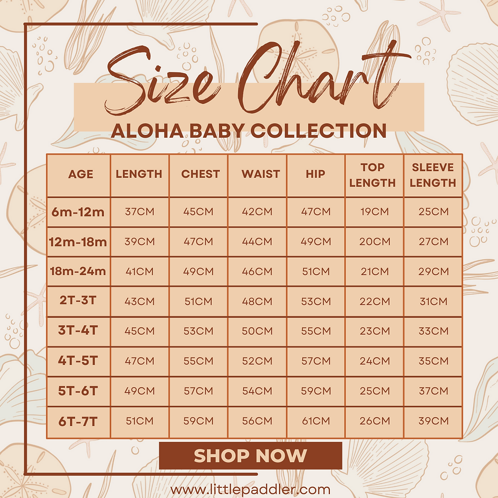 Thumbnail: Size chart for infants, toddlers, and kids by Little Paddler