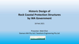Historic Design of Rock Coastal Protection Structures by WA Government