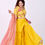 Thumbnail: Yellow floral choli with sharara pants and organza dupatta