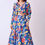 Thumbnail: Deja vu blue vibrant floral short-lehenga set with jacket