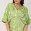 Thumbnail: Love bird green gathered calf length dress with pearl buttons