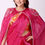 Thumbnail: Fuchsia statement saree and embroidered cape with floral embellished blouse