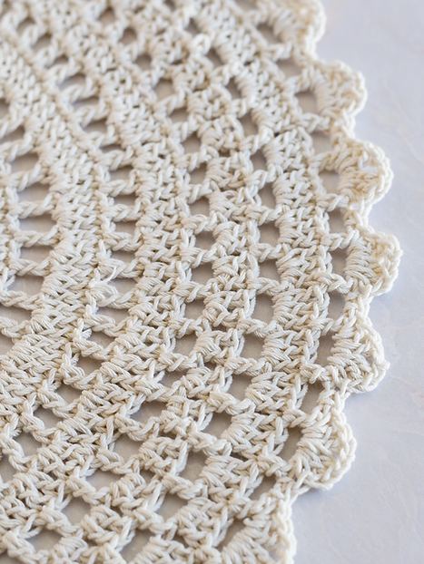 Crochet Lace Mat, intricate round crochet placemat made of cotton