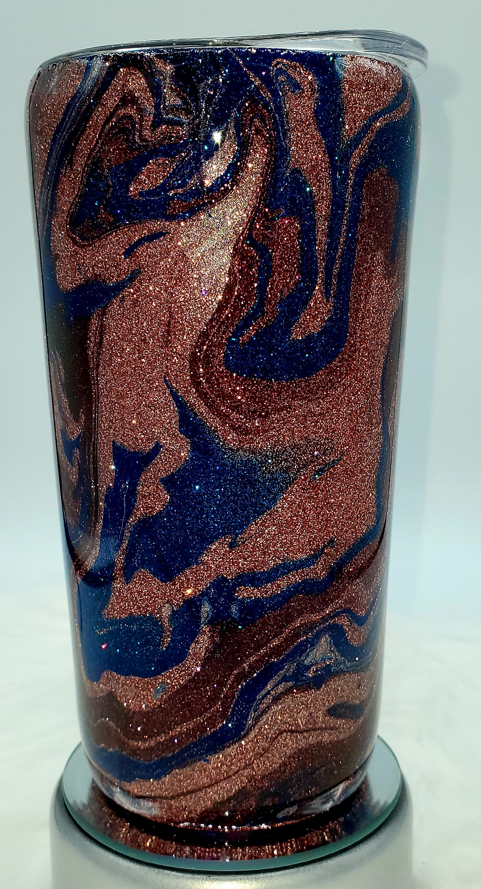 Thumbnail: 16 oz. Color Swirl Rose Gold Double Walled Stainless Steel Tumbler 