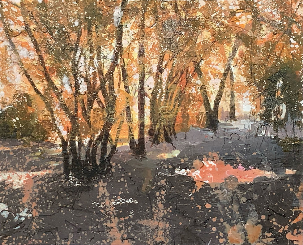 Autumn’s Echo - acrylic & mixed media on acrylic paper.