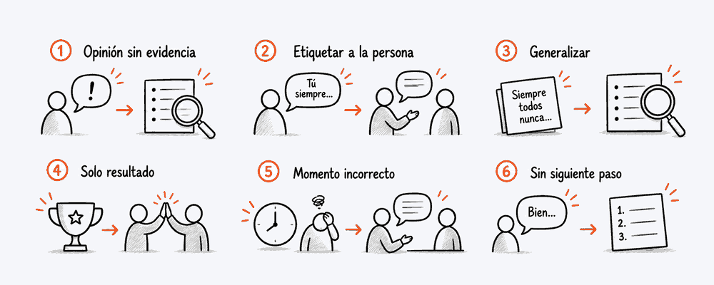 Ilustración sobre errores comunes al usar SBI