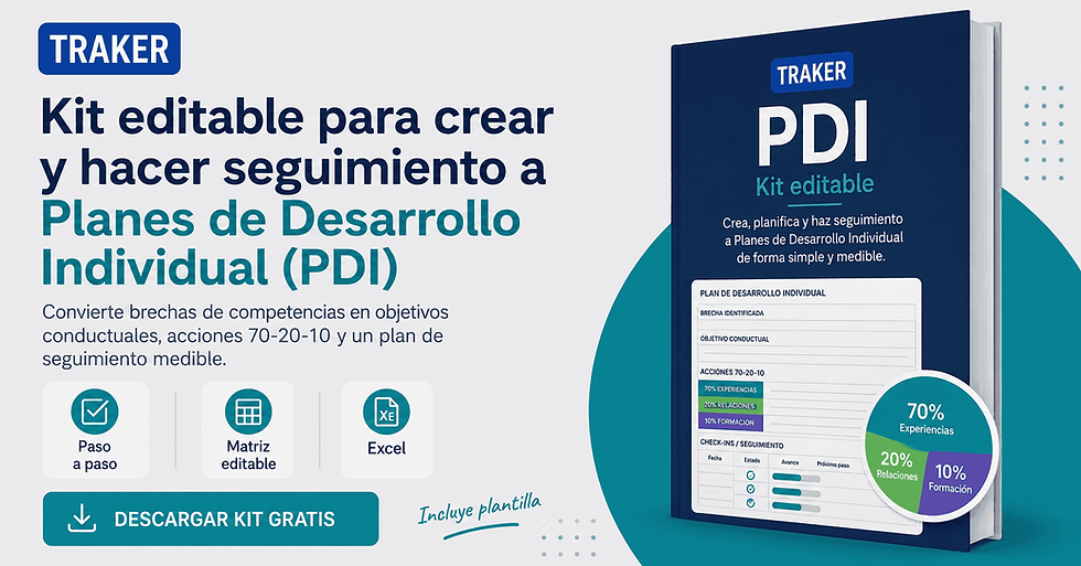 Kit editable de TRAKER para crear y hacer seguimiento a Planes de Desarrollo Individual (PDI)