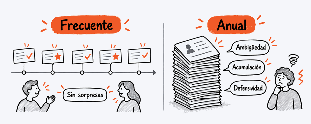 Ilustración editorial sobre Radical Candor y feedback