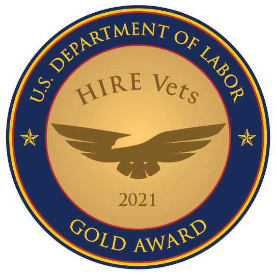 U.S. Department of Labor HIRE Vets Gold Medallion Award Seal