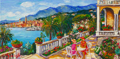 Enjoy a snack at Villa Serena in Menton
Size 60x30 cm