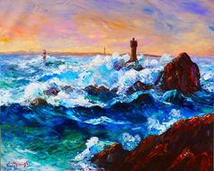 Tempête en Bretagne - Format 100 x 81 cm