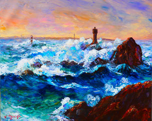Storm in Brittany - Size 100 x 81 cm