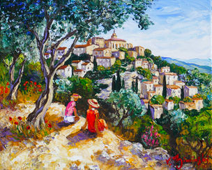 Contemplation à Gordes - Format 61x50 cm