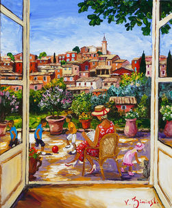 Après midi de lecture à Roussillon - Format 60x73 cm
