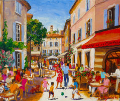 The Café de la Fontaine - 65x54 cm