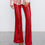 Thumbnail: Cherry red weave bootcut legging