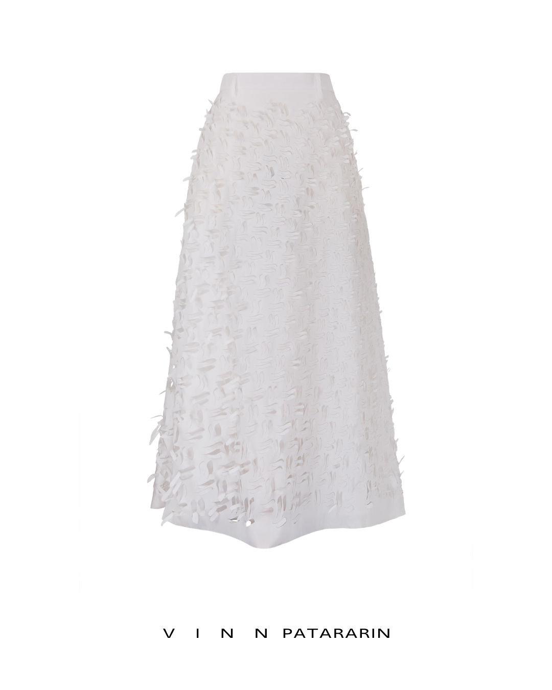 White Panier Midi Skirt