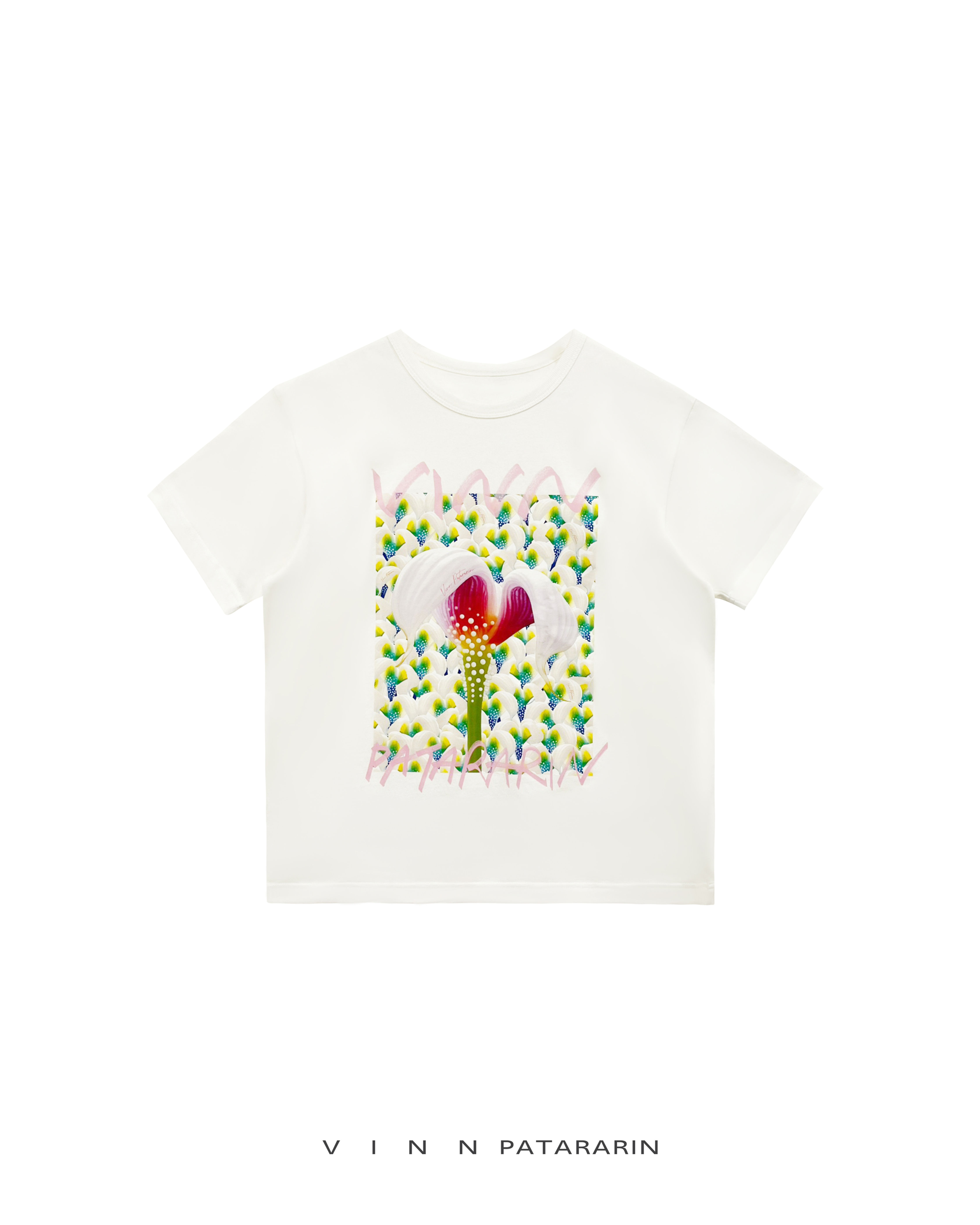 T-shirt flower logo print