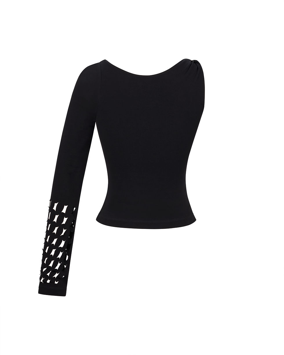 Thumbnail: Asymetrical One shoulder top in black