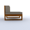 Thumbnail: grey wooden outdoor chair, armless wood chair, wood frame with cushions