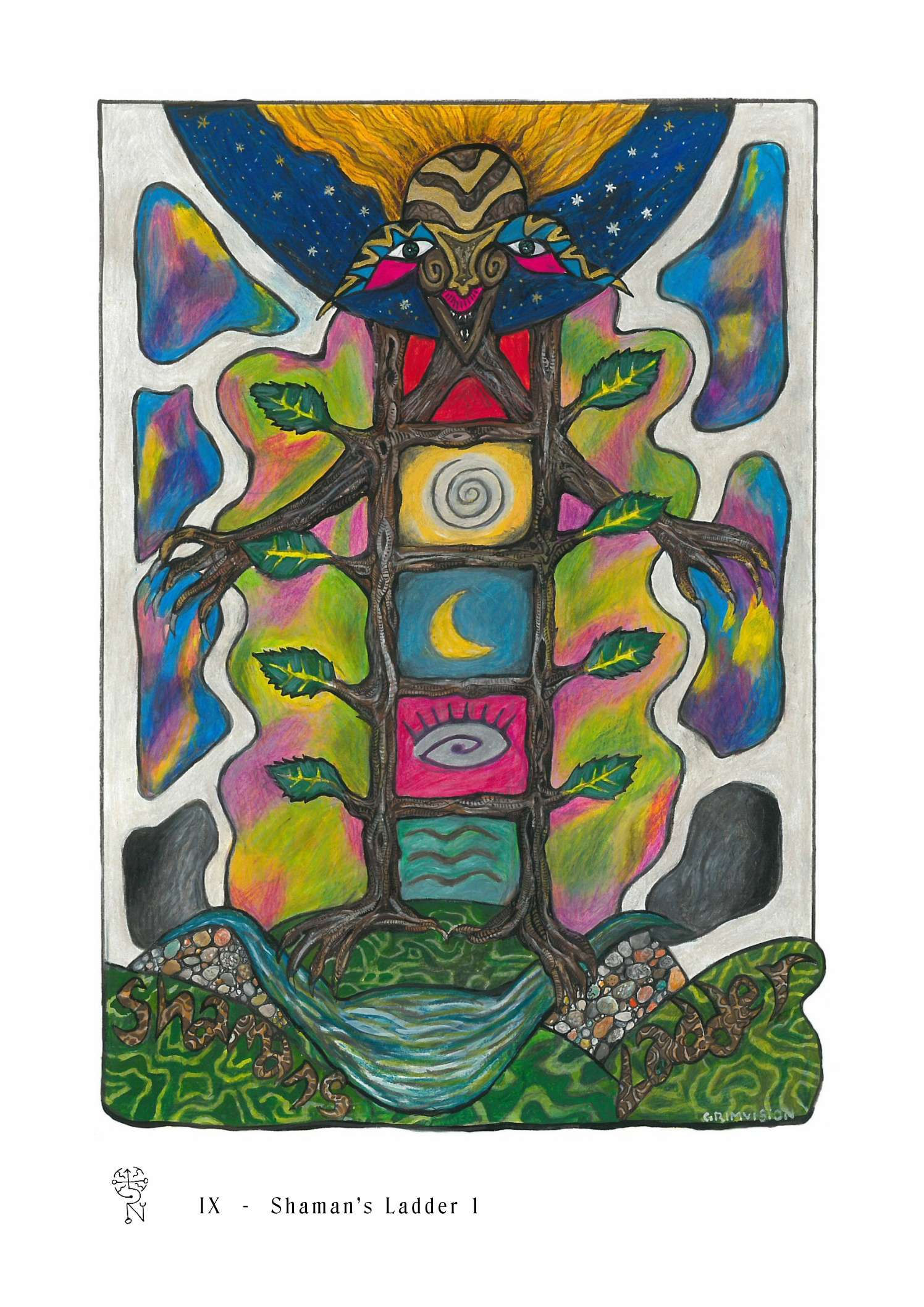 IX – Shaman's Ladder 1, archival print from the GrimrVision sequence by David Grimbleby